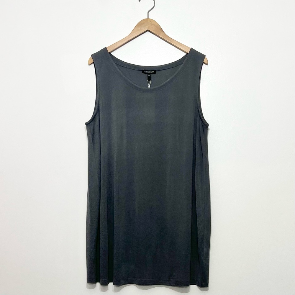 Eileen Fisher System U-Neck Long Tunic in Ash